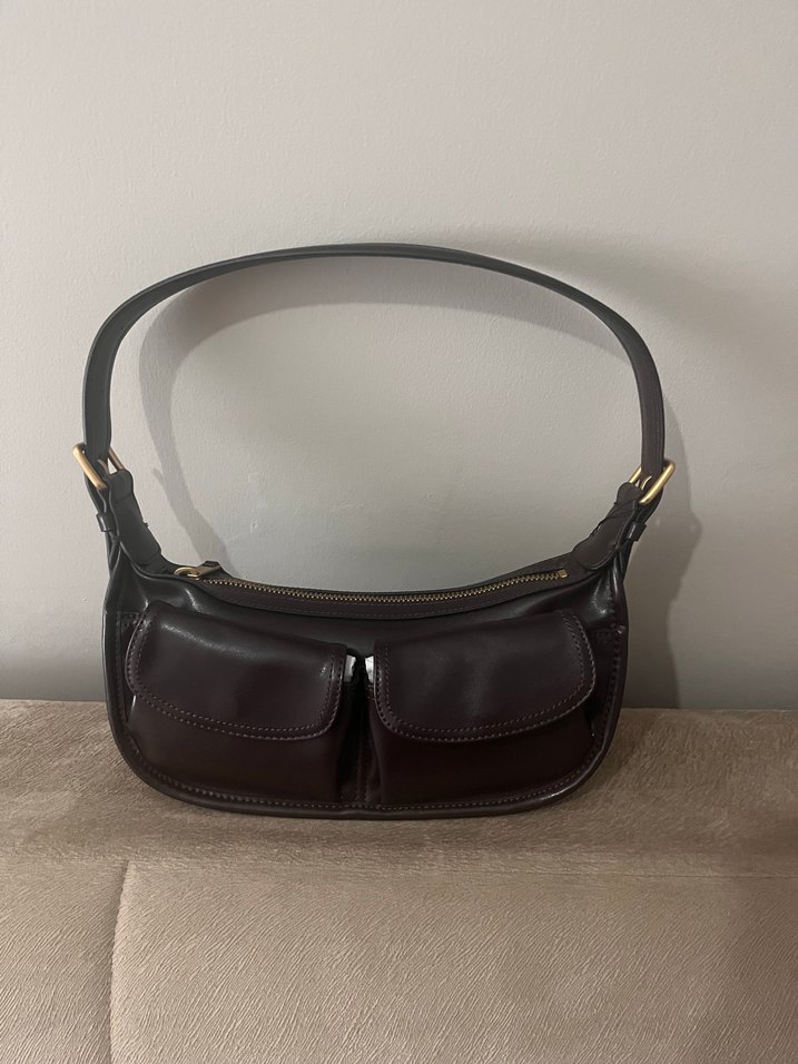 Zara Kahverengi Deri Tokalı Kadın City Çanta - Görsel 2