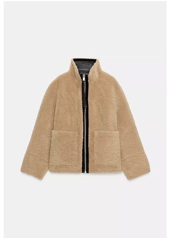 Zara Kahverengi Süet Yüksek Yaka Kadın Ceket - Görsel 2