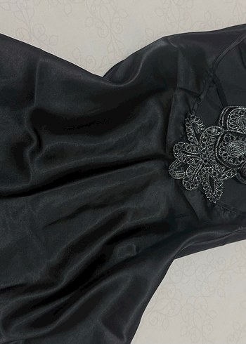 Siyah Kadın Sabahlık - Görsel 2