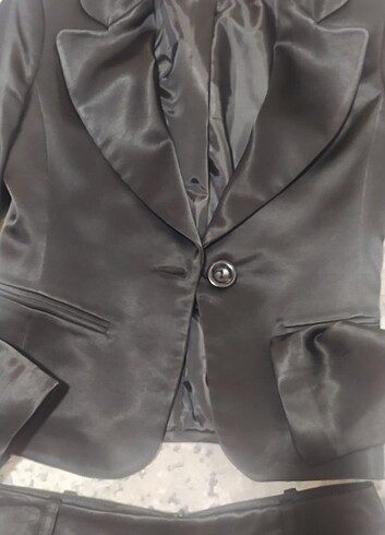Saten etek ceket takım  - Görsel 3