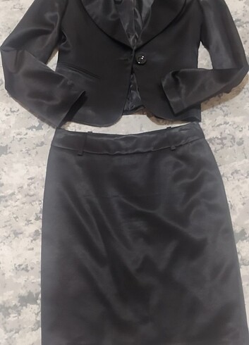 Saten etek ceket takım  - Görsel 4