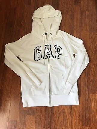 GAP siyah ve beyaz kapşonlu fermuarlı Sweatshirt