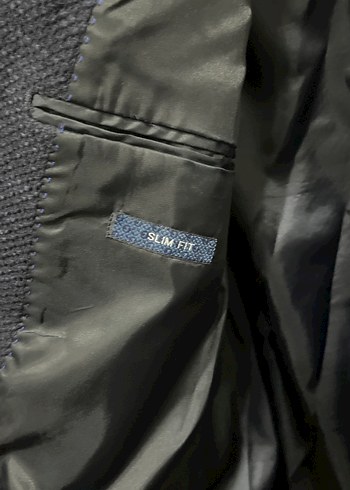 Lacivert Düğmeli Erkek Keten Kaban - Görsel 4