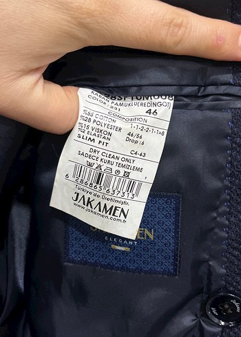 Lacivert Düğmeli Erkek Keten Kaban - Görsel 3