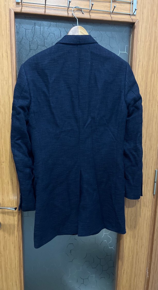 Lacivert Düğmeli Erkek Keten Kaban - Görsel 2