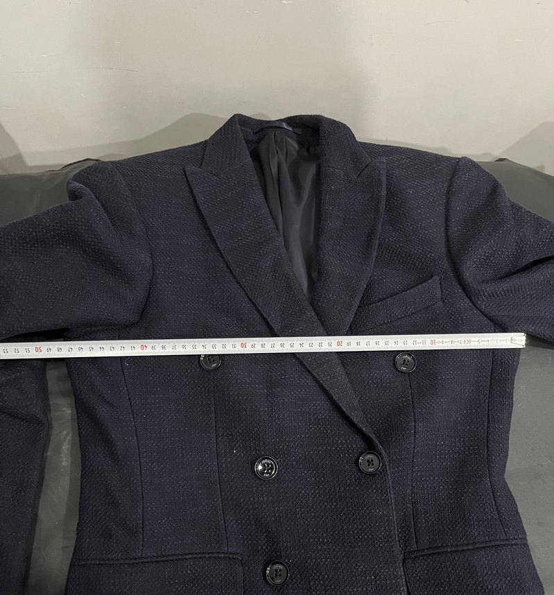 Lacivert Düğmeli Erkek Keten Kaban - Görsel 5