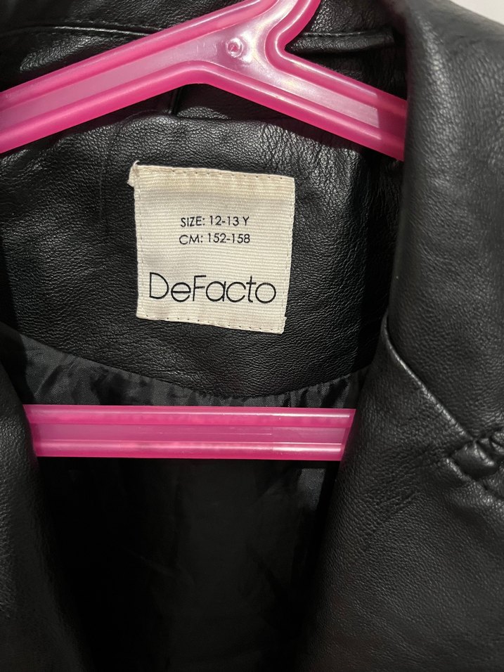 Siyah Deri Biker Ceket - Görsel 5