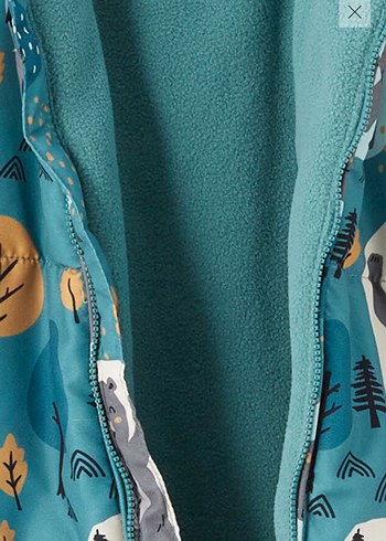 Desenli Bebek Tulumu, Kapüşonlu ve Kürklü(kar tulumu) - Görsel 3