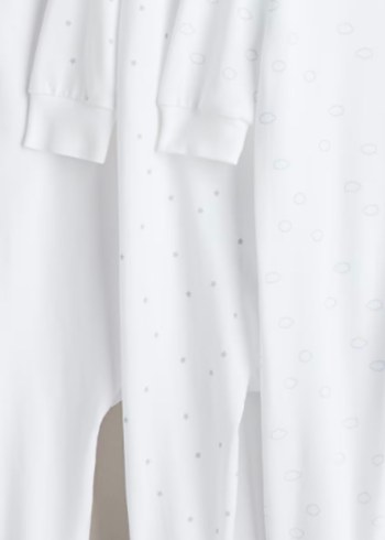 Beyaz Pamuklu Bebek Tulum Seti - Görsel 2