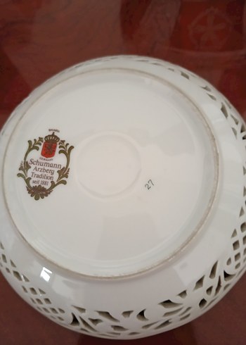 Pastel Mor Çiçek Desenli Delikli Antika Tabak - Görsel 3