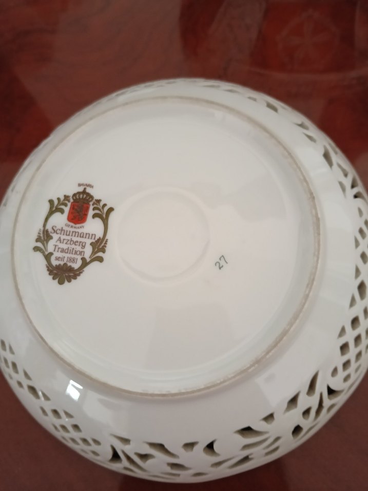 Pastel Mor Çiçek Desenli Delikli Antika Tabak - Görsel 3