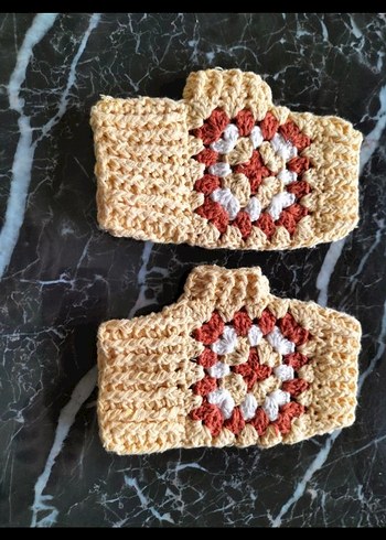 Renkli Bohem Örgü Kadın Eldiveni - Görsel 2