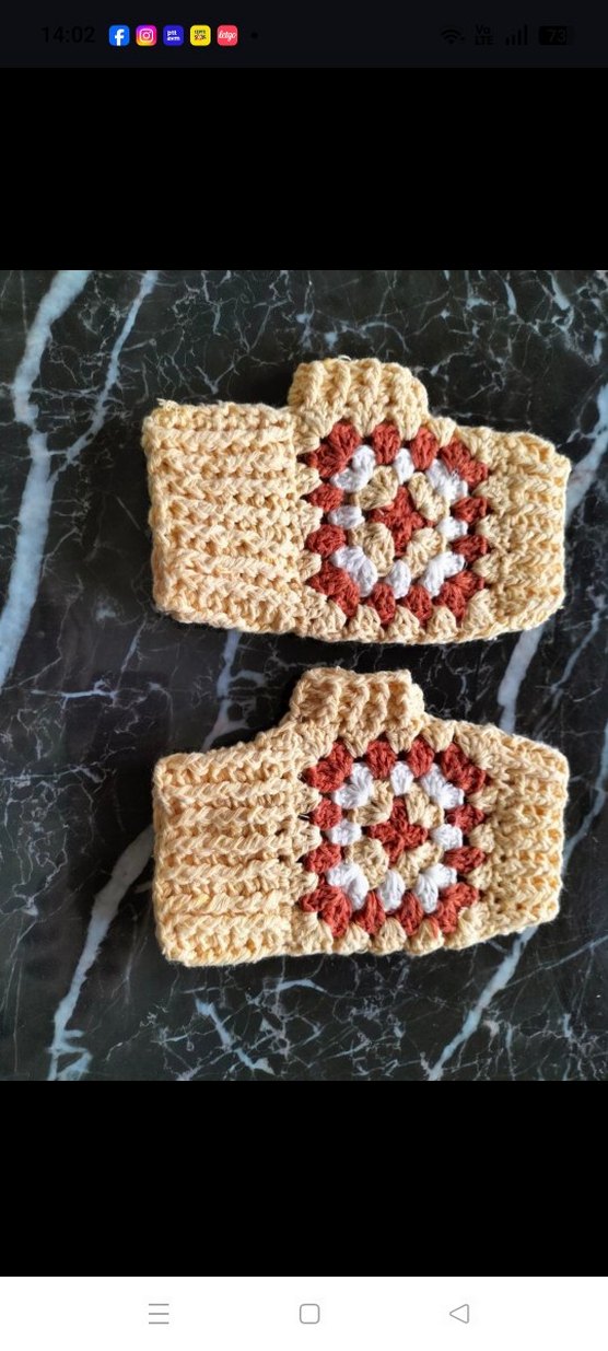 Renkli Bohem Örgü Kadın Eldiveni - Görsel 2