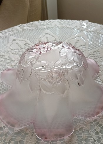 Pembe Vintage Nakış Desenli Tabak - Görsel 3