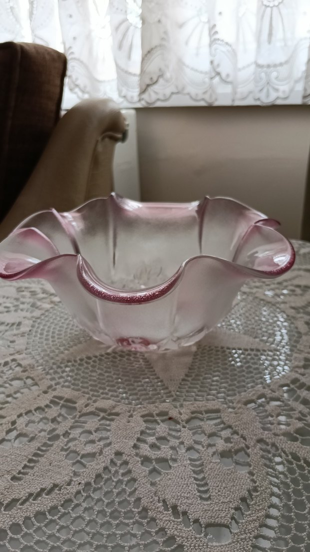 Pembe Vintage Nakış Desenli Tabak - Görsel 2