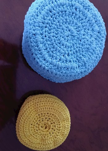 Ikea Renkli Mavi Örgü Sepet
