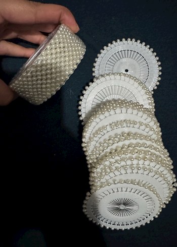 Boncuklu Beyaz ignelik - Görsel 3