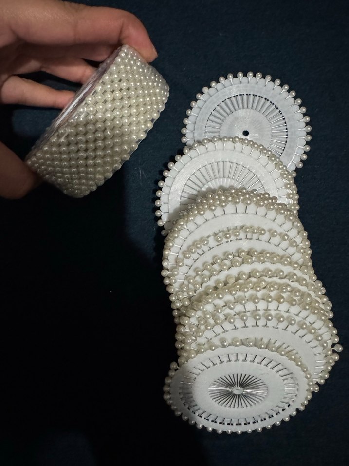 Boncuklu Beyaz ignelik - Görsel 3