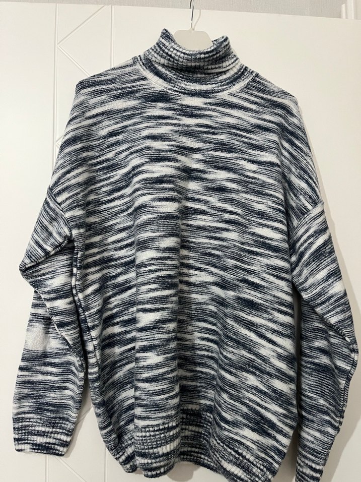 Gri Balıkçı Yaka Örgü erkek Kazak - Görsel 2