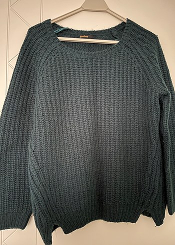 Kadın Koyu Yeşil Örgü Kazak - Görsel 2