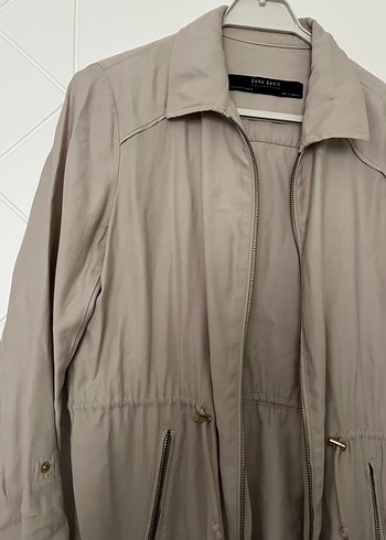 Bej, Fermuarlı, Salaş Kesim Kadın Ceket - Görsel 2