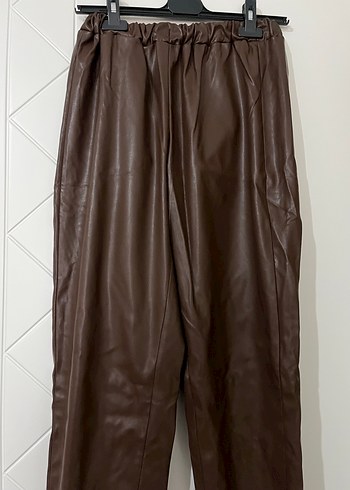 Beli lastikli deri pantolon - Görsel 3