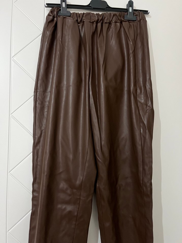 Beli lastikli deri pantolon - Görsel 2