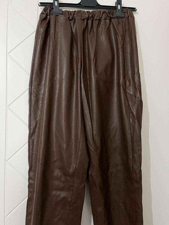 Beli lastikli deri pantolon - Görsel 3