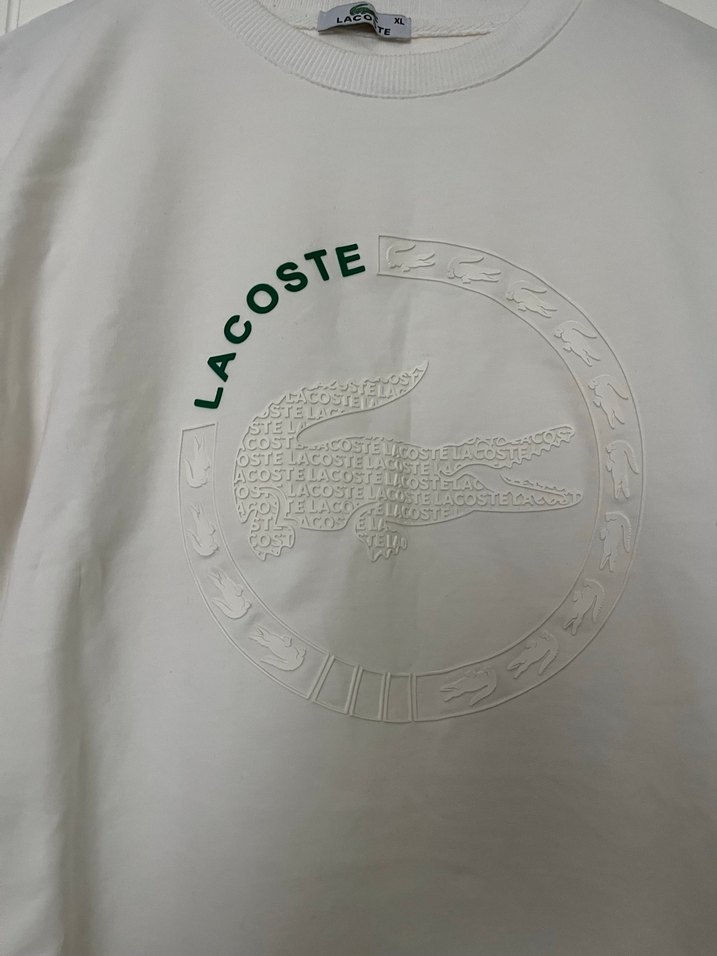 Lacoste Beyaz Oversize Sweatshirt - Görsel 3