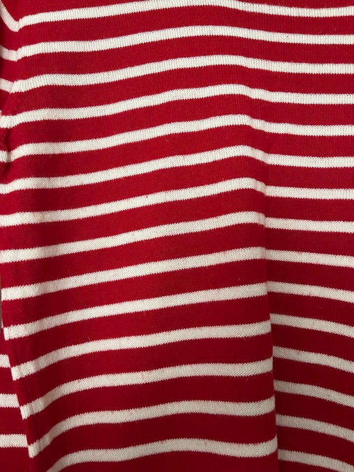 Kırmızı Çizgili Kadın Uzun Kollu Triko - Görsel 4