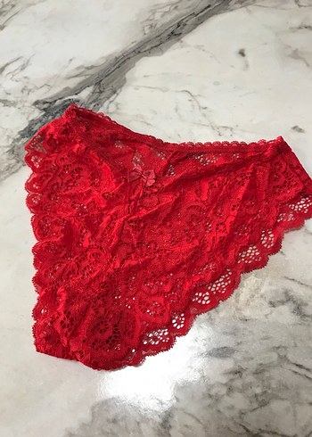 Kırmızı Dantelli Kadın Külot - Görsel 2