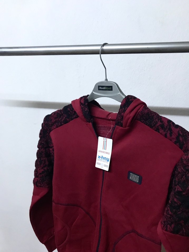 Bordo Kapüşonlu Erkek Çoçuk Ceket - Görsel 3