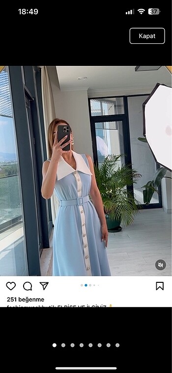 Bebe mavisi incili kreş kumaş şık elbise