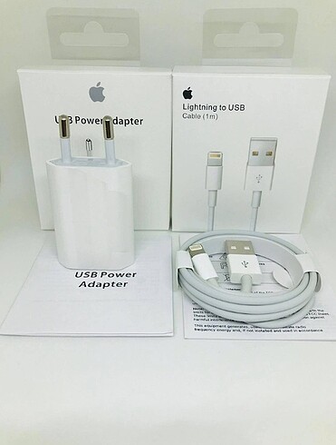 İphone şarj aleti ve adaptör orjinal