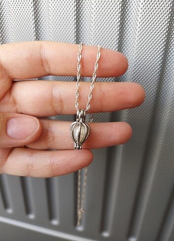 Sterling silver Gümüş zincirli gerçek inci kolye