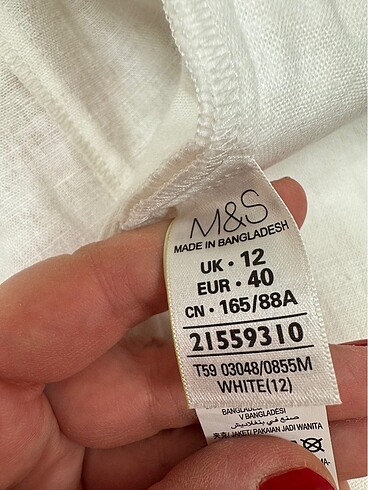 40 Beden beyaz Renk Keten ceket M&S 40