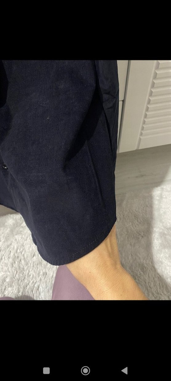 Siyah Süet Erkek Gömlek, Uzun Kollu, Düğmeli - Görsel 3