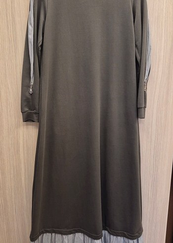 Gri Uzun Kollu Elbise - Görsel 2