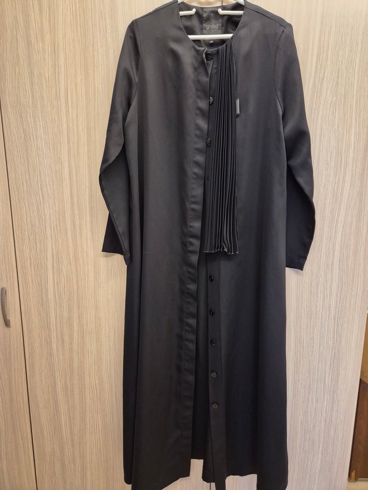 Uzun Kollu Siyah Uzun Ferace - Görsel 2