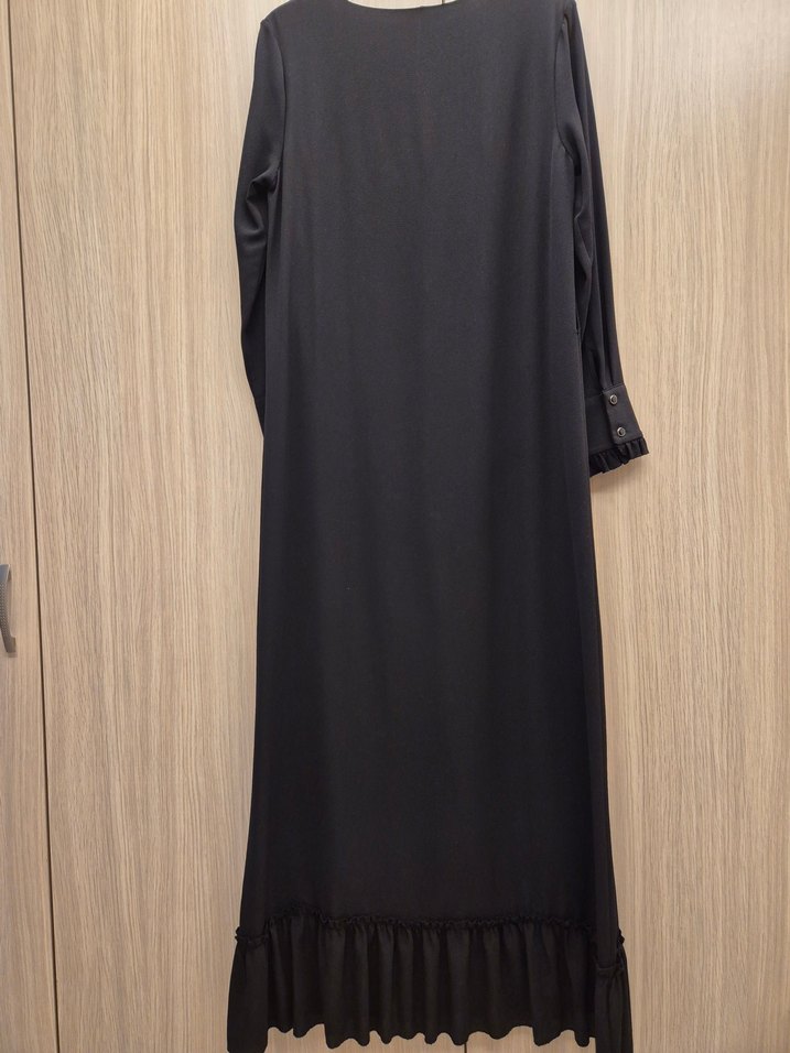 Siyah Uzun Kollu Kadın Elbise - Görsel 2