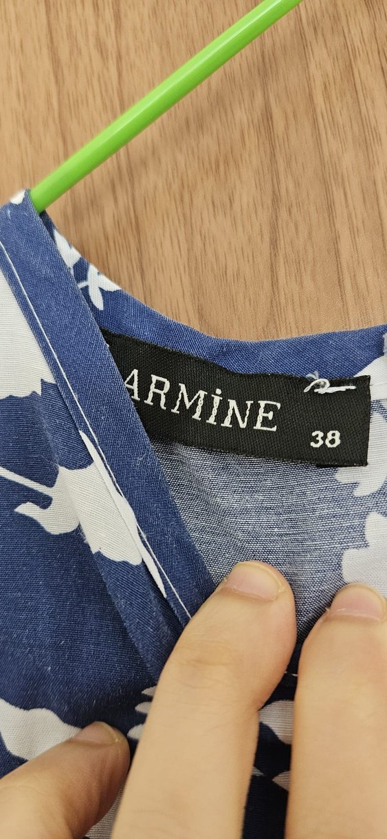 Bohem Lacivert Beyaz Uzun Kadın Elbise - Görsel 3