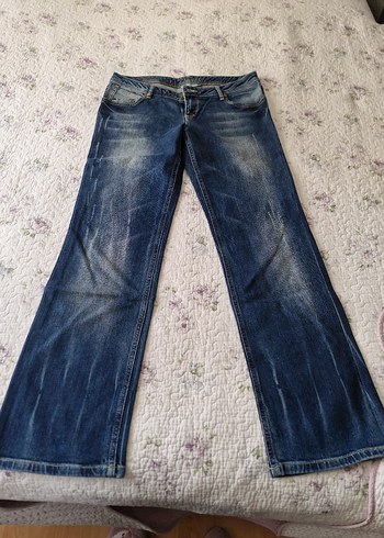 Kadın Lacivert Bol Kesim Denim Pantolon