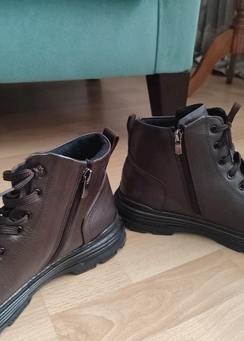 Kahverengi Deri Erkek Botlar - Görsel 4
