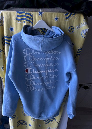 Mavi Kapüşonlu Champion Sweatshirt