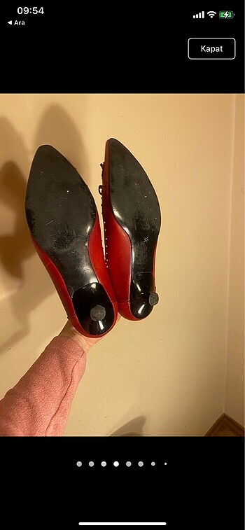 38 Beden kırmızı Renk Hakiki deri kırmızı topuklu ayakkabı vintage