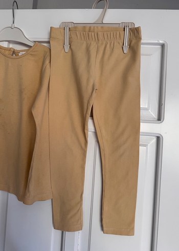 Bej Bebek Kız Uzun Kollu Takım - Görsel 2