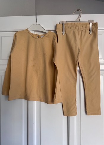 Bej Bebek Kız Uzun Kollu Takım - Görsel 3