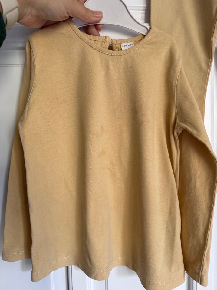 Bej Bebek Kız Uzun Kollu Takım - Görsel 4