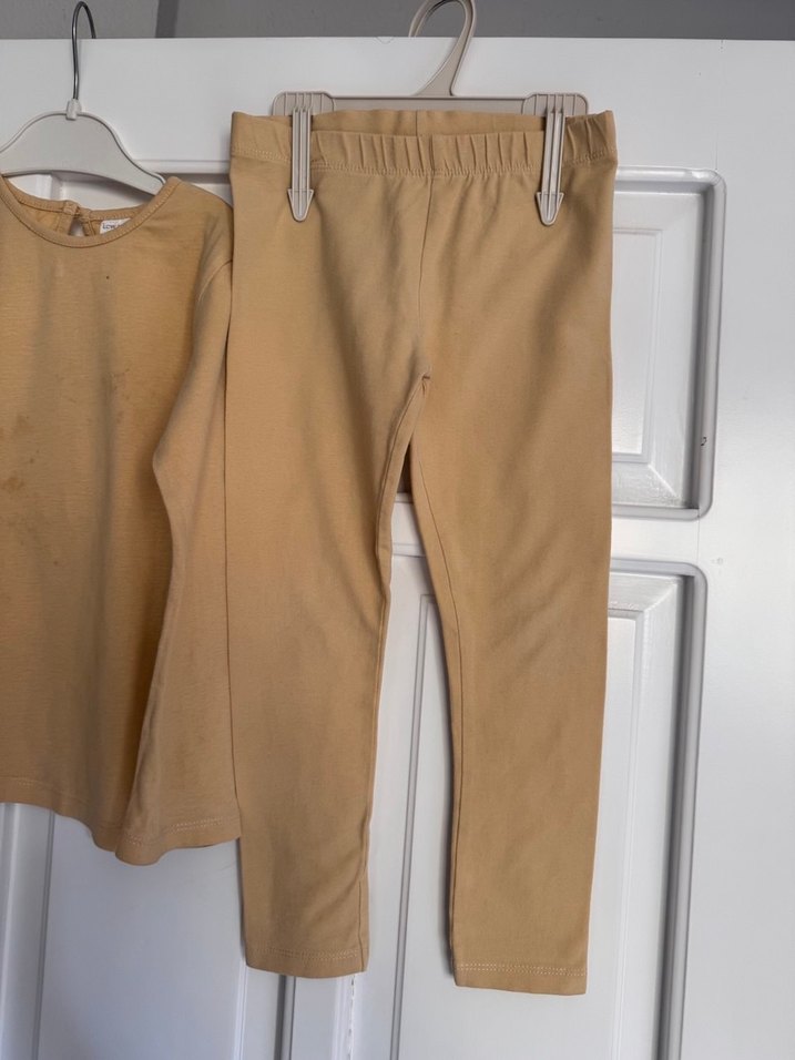 Bej Bebek Kız Uzun Kollu Takım - Görsel 2