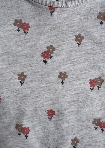 Kız Çocuk Gri Uzun Kollu Fırfırlı Tişört - Görsel 4